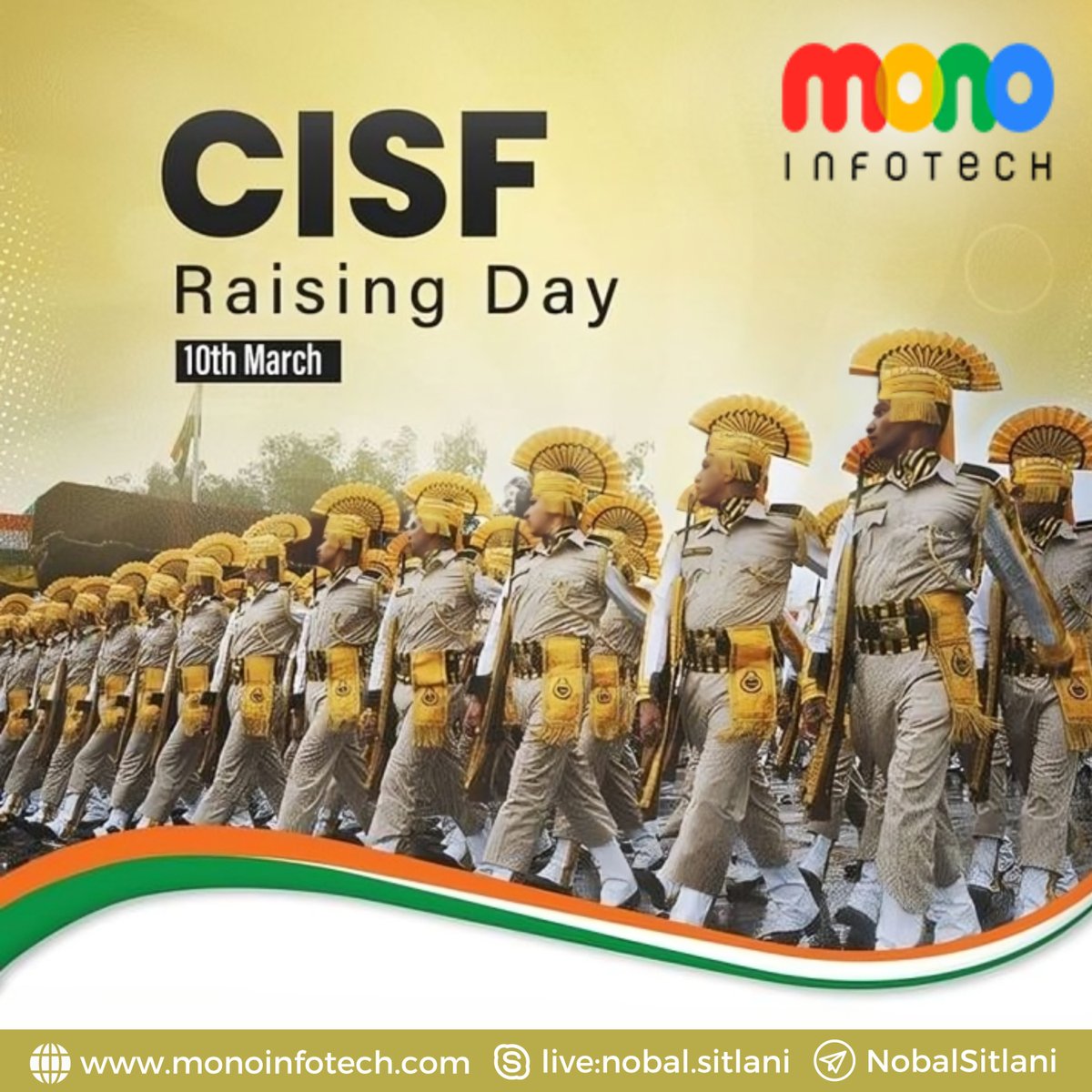 'Celebrating the valour and dedication of the CISF on their Raising Day! 🎉🛡️ 

#CISFRaisingDay #GuardiansOfSecurity #SaluteToBravery #ProtectingTheNation #CISFHeroes #SecuringOurFuture #DutyWithDignity #ProudToServe #SafetyFirst #UnityInSecurity'