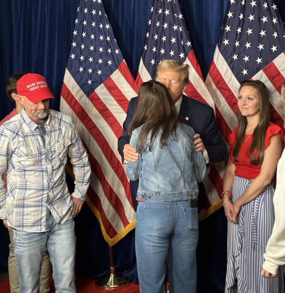 The_Trump_Train's tweet image. President Trump met with Laken Riley’s parents and embraced them in their time of need.

Joe Biden apologized to the murderer for calling him an illegal alien.