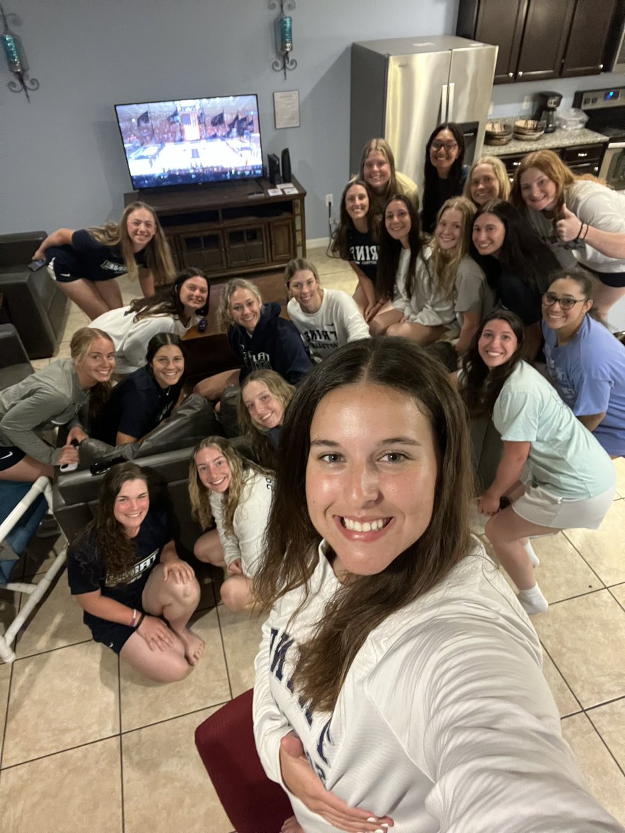 CoachD_TUSB's tweet photo. After going 8-0 in Florida the girls asked if we could order in tonight at watch the men punch their ticket to the Final 4! @TrineThunderMBB !  Let’s go!! https://t.co/54gl0svovx