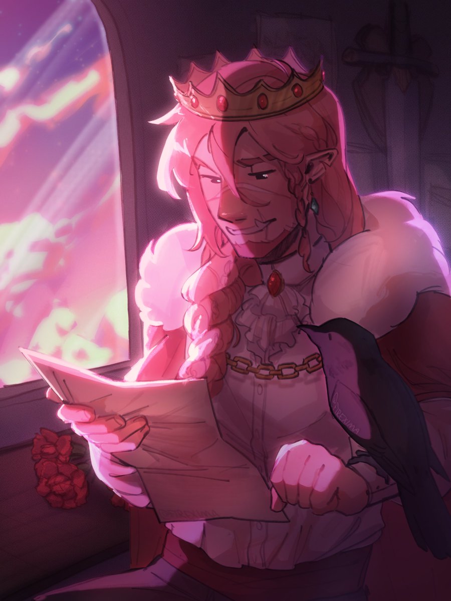 ✦ He may be busy taking on the kingdom of God, but he will always have time to read the updates from his friend down below. ✦ ݁ ˖₊ ⊹⋆ .

[#technobladefanart #technofanart]