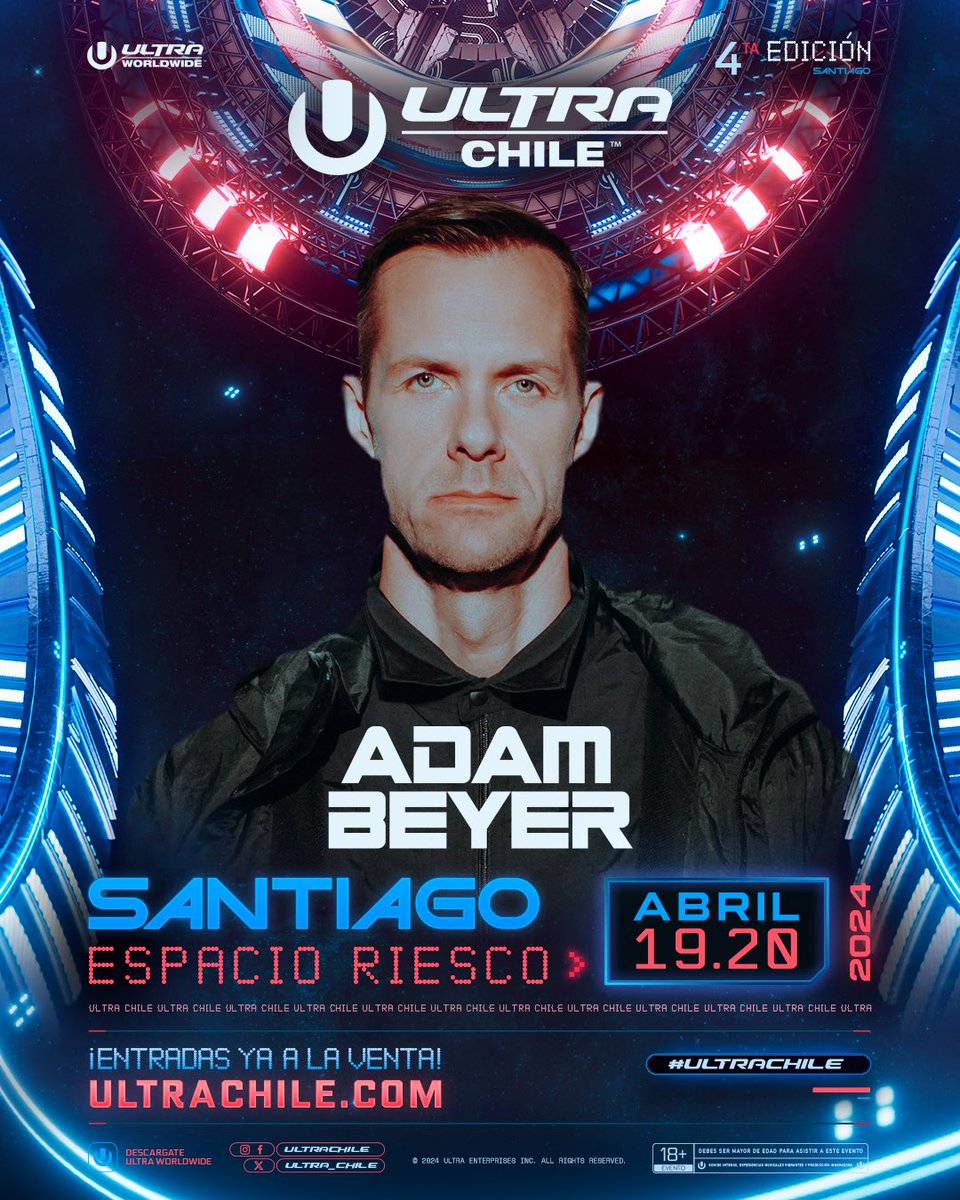 Ultra_Chile's tweet image. El rey del techno, @realadambeyer regresa a Chile 🇨🇱 para conquistar Ultra 2024 🔥✌️

¿Qué track esperas escuchar? 🎧 

#ultrachile #resistancechile