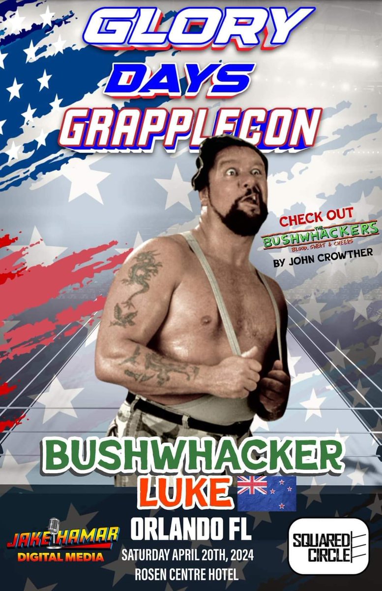 Catch up with me & @BushwhackerLuke at GrappleCon on April 20 at the Rosen Centre Hotel in Orlando, where we'll be signing copies of The Bushwhackers autobiography. Also on hand will be wrestling legends Ron Simmons, D-Von Dudley & Stan Hansen. #grapplecon #wrestling