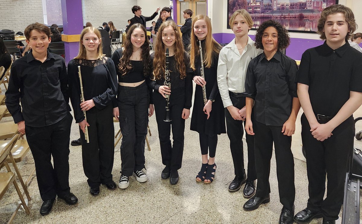 MsPyneMusic's tweet photo. The White Plains musicians of the Westchester County School Music Association 2024 Intermediate All-County Band. Bravissima!! #WPProud @WPTigerPride @HighlandsMS_WP https://t.co/BuAjWJ1Fb7
