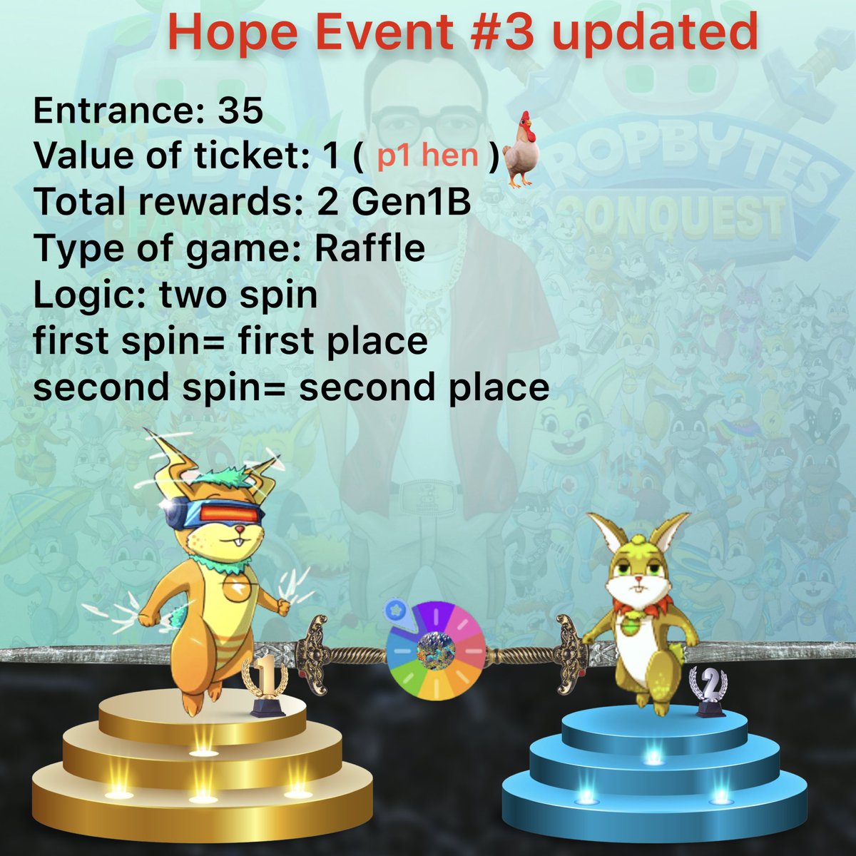 Hope event#3 is been updated, it’s a great opportunitie to own one #Superhero #Gen1B, this #NFT will be use in the incoming <a href="/CropBytes/">CropBytes 🚜 ⚔️</a> Conquest game, reserve your position now there are only 35 available. You can find me in the Cropbytes telegram group or in the Discord 

Hope