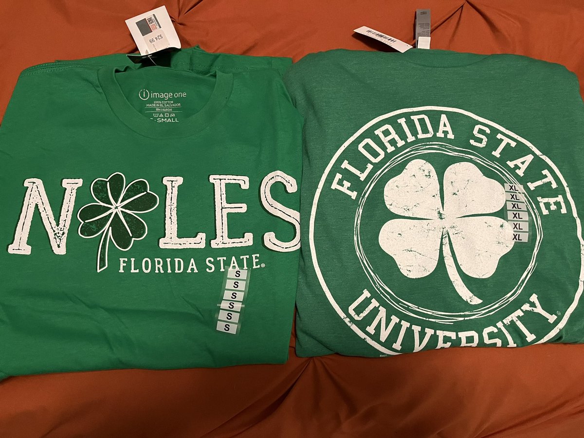 ☘️🍢☘️ picked up some awesome shirts today for @LoveMyDEBBT and I from @garnetandgold Get them while they are 🔥.  Go Noles!