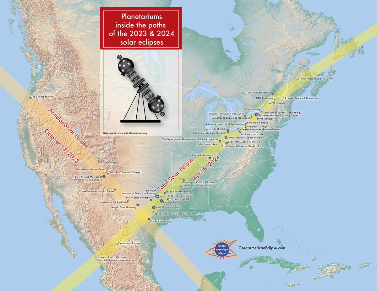 Planetariums in the eclipse path!
greatamericaneclipse.com
#eclipse2024