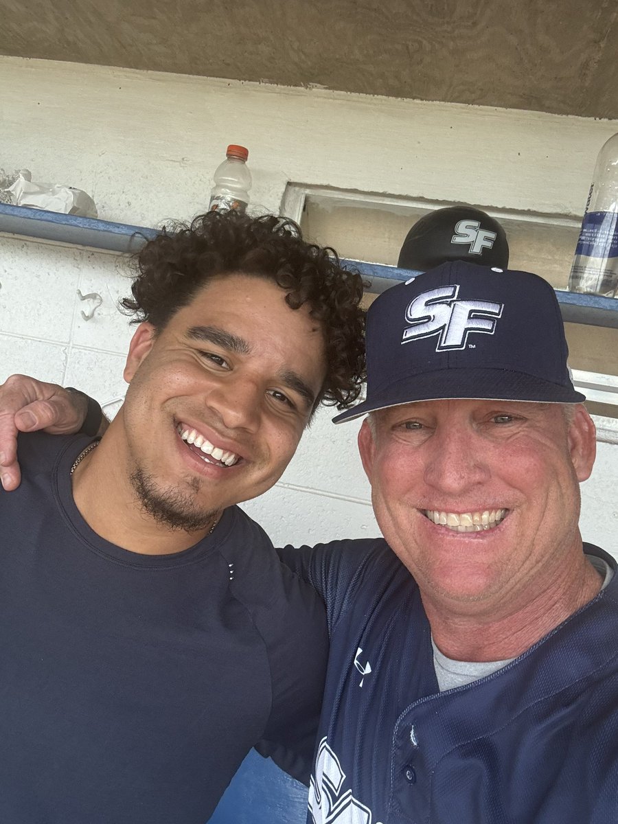 WiggsJohnny's tweet photo. 4 former players of mine came to see us today in Miami. PJ Lehman (played for me at Polk 2001, 2002), Luis Rodriguez (SF 2020, 2021), Mikey Navarete (SF 2017, 2018) and Jordan Perry (SF 2022, 2023). Also my pro baseball catcher &amp; dad of a former player - Fernando Arguelles came. https://t.co/m4bsW6wCei