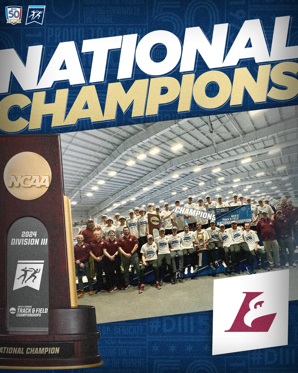 NCAA Division III (@ncaadiii) on Twitter photo YOUR 2024 MEN’S INDOOR TRACK & FIELD NATIONAL CHAMPIONS <a href="/UWLAthletics/">UWL Athletics</a>!
#D3tf | #WhyD3 | #DIII50 YOUR 2024 MEN’S INDOOR TRACK & FIELD NATIONAL CHAMPIONS <a href="/UWLAthletics/">UWL Athletics</a>!
#D3tf | #WhyD3 | #DIII50