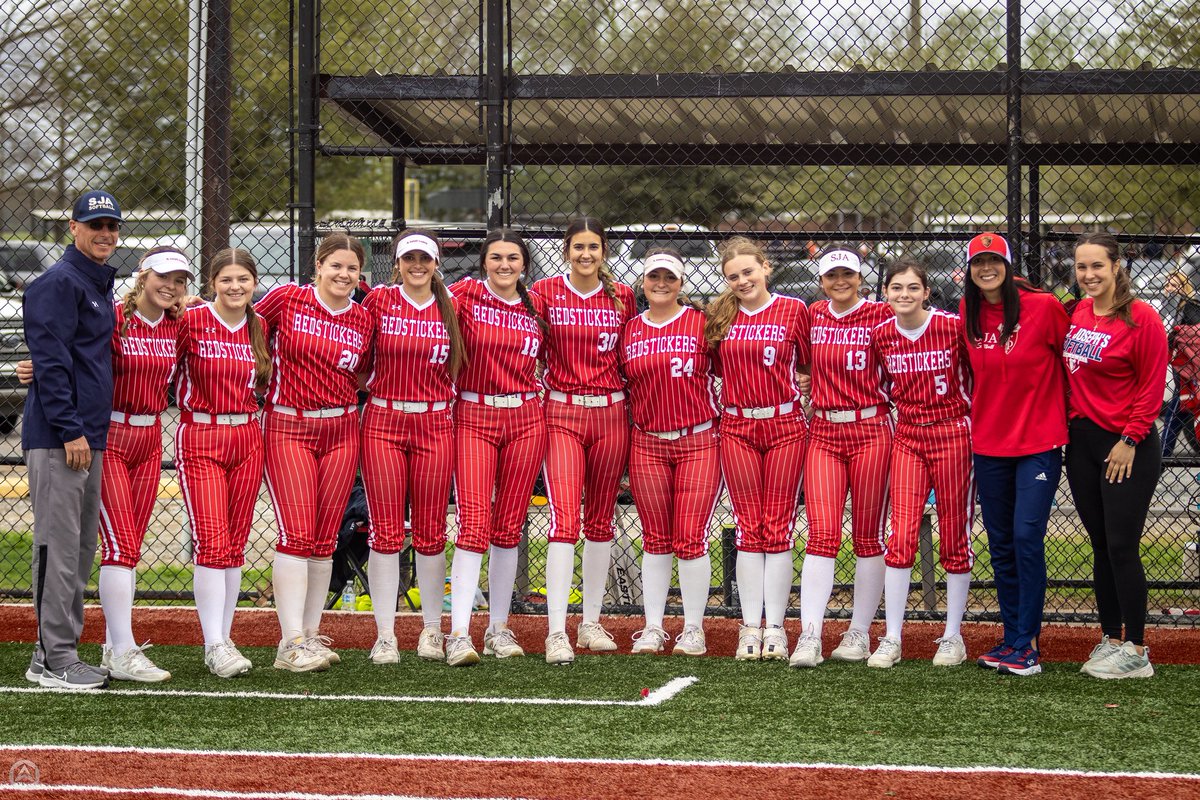 We rolled out the new St Joseph’s Redsticker red pinstripe uniforms today and won both games. 🍀 
12-2 on the season