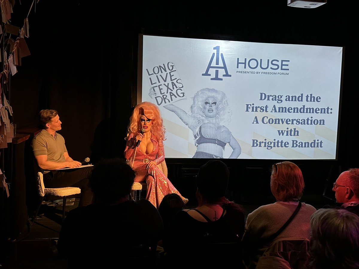 1stForAll's tweet photo. .@BrigitteBandit is an Austin-based drag queen who brought her big pink hair and Dolly Parton look to the Texas legislature last year to petition against limits on drag. #1AHouse #SXSW https://t.co/RJuXGrnRXi