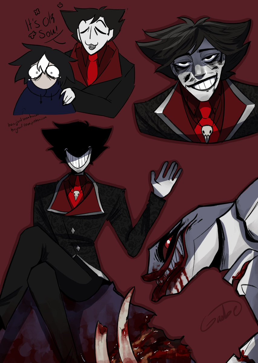 Lost_goosebe's tweet photo. //tw minor gore ruh roh

Mal jumpscare 
I ended up taking a lot of inspiration from Evangelion for my ghoul design lol https://t.co/2HCGKgeG6a
