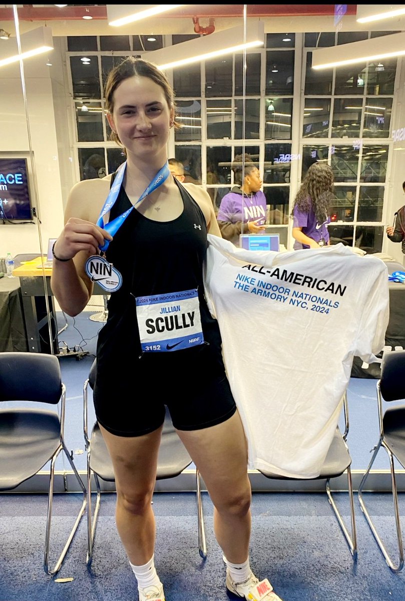 MP_PanthersAD's tweet photo. Congratulations to Jillian Scully (2025). Finishes up an impressive Indoor T&amp;F season today, following up a NYS Championship shotput effort w/ another PR (44'-05") at Nike Indoor Nationals. Placing 3rd &amp; earning All American honors!
@NewsdayHSsports @SectXISuffolk 
@KMaherNews12 https://t.co/YTAPIIpR8i