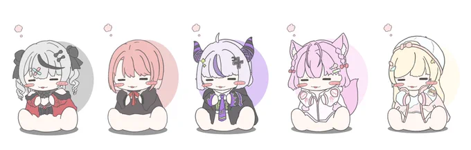 すやすやholoX#laplus_artdesu #Luillust #こよりすけっち #さかまた飼育日記 #いろはにも絵を 