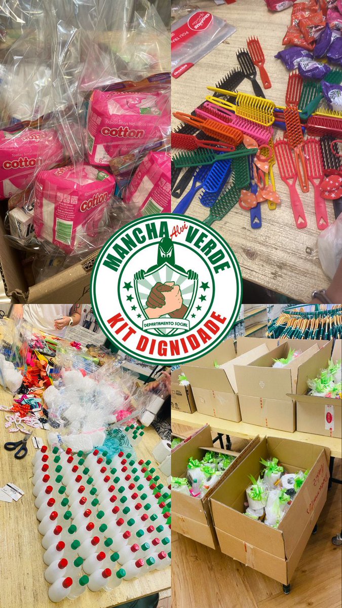 ritmodetorcida's tweet photo. Ontem, no Dia Internacional da Mulher, a Mancha Verde distribuiu para mulheres em situação de rua
200 "kit dignidade", com itens como: Água, Absorvente, Escova dental, Pasta dental, Escova de cabelo, Laço de cabelo, Papel higiênico, Sabonete, Desodorante, Shampoo e condicionador, Batom (manteiga de cacau) e Chocolates.
