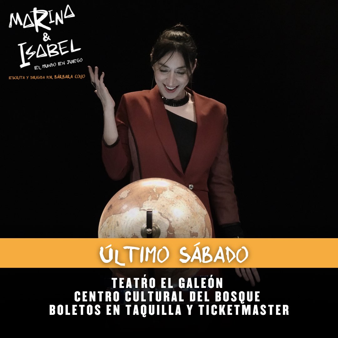 Arranca la última función de sábado de Marina &amp; Isabel 

Te esperamos este domingo en función de fin de temporada, develando placa <a href="/monicahuarte/">Mónica Huarte</a> y #AuroraCano

📍 Teatro El Galeon 
⏰ DOM 18:00 h
🎟️ En taquilla y <a href="/Ticketmaster_Me/">Ticketmaster México</a> 
 👉🏼 bit.ly/3HeZ6e8