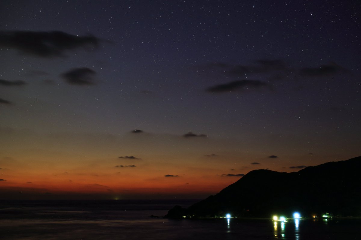 夕陽そしてポン・ブルックス彗星　＃若松島　＃新上五島町