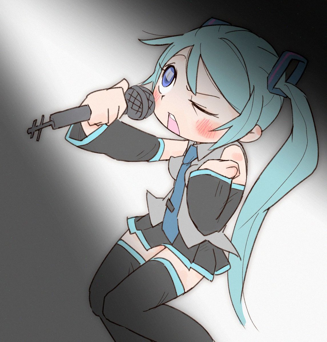 初音ミク 「知らない演歌を歌わせられるミクさん…毎日がミクの曰w 」|しるくれのイラスト