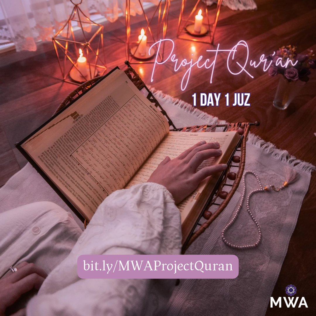 The Qur'an is a gift from Allah, and reading it daily during Ramadan is a beautiful way to nurture your relationship with Him. This #Ramadan join MWA from 5- 6:15 pm CST on Zoom for daily tafsir/Qur'an recitation. Register: bit.ly/MWAProjectQuran #MuslimWomenLead