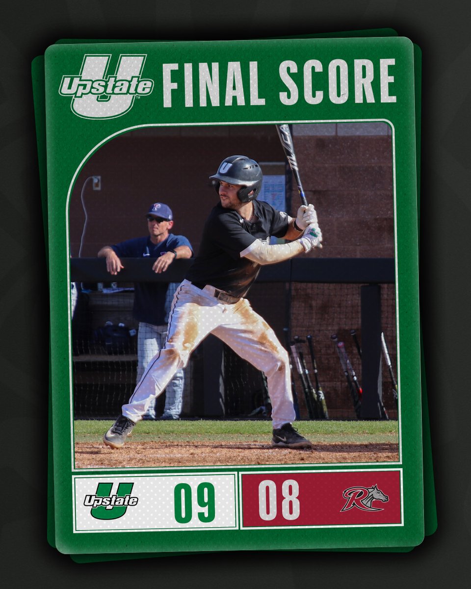 UpstateBSB's tweet photo. Easton Cullison capped a five-run comeback with a walk-off single in the ninth!

Home runs from Noah Sullivan and David Pereira tied the game before Cullison ended things.

#SpartanArmy ⚔️ https://t.co/B1VToUjWQ4