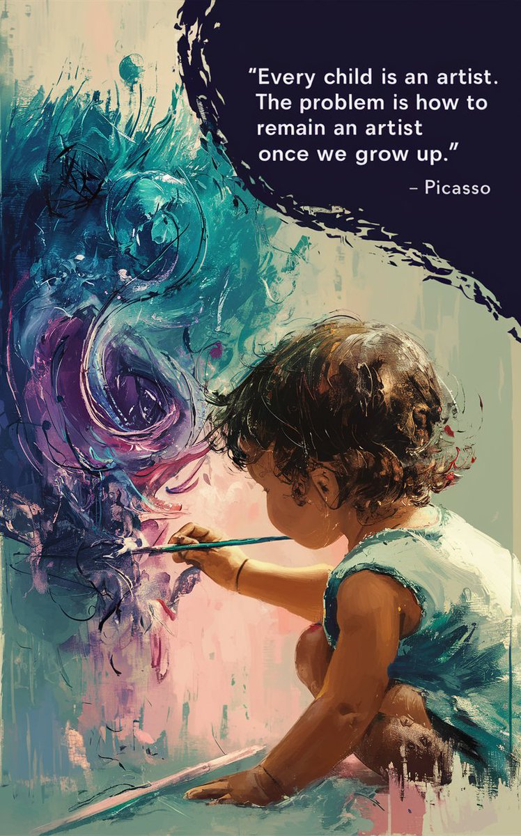 Every child is an artist. The problem is how to remain an artist once we grow up. -- Pablo Picasso Prompt: A stunning cinematic illustration captures the essence of a young child completely immersed in their artistic expression. The child's delicate hands skillfully manipulate a…