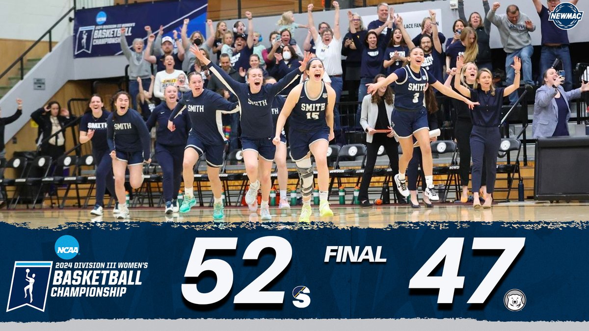 NEWMACsports's tweet photo. COLUMBUS BOUND ✈️

@SmithPioneers are heading back to the NCAA DIII Women's Basketball Championship Final Four with a 52-47 win over Bowdoin!

#GoNEWMAC // #WhyD3 https://t.co/KBHdb43uxQ