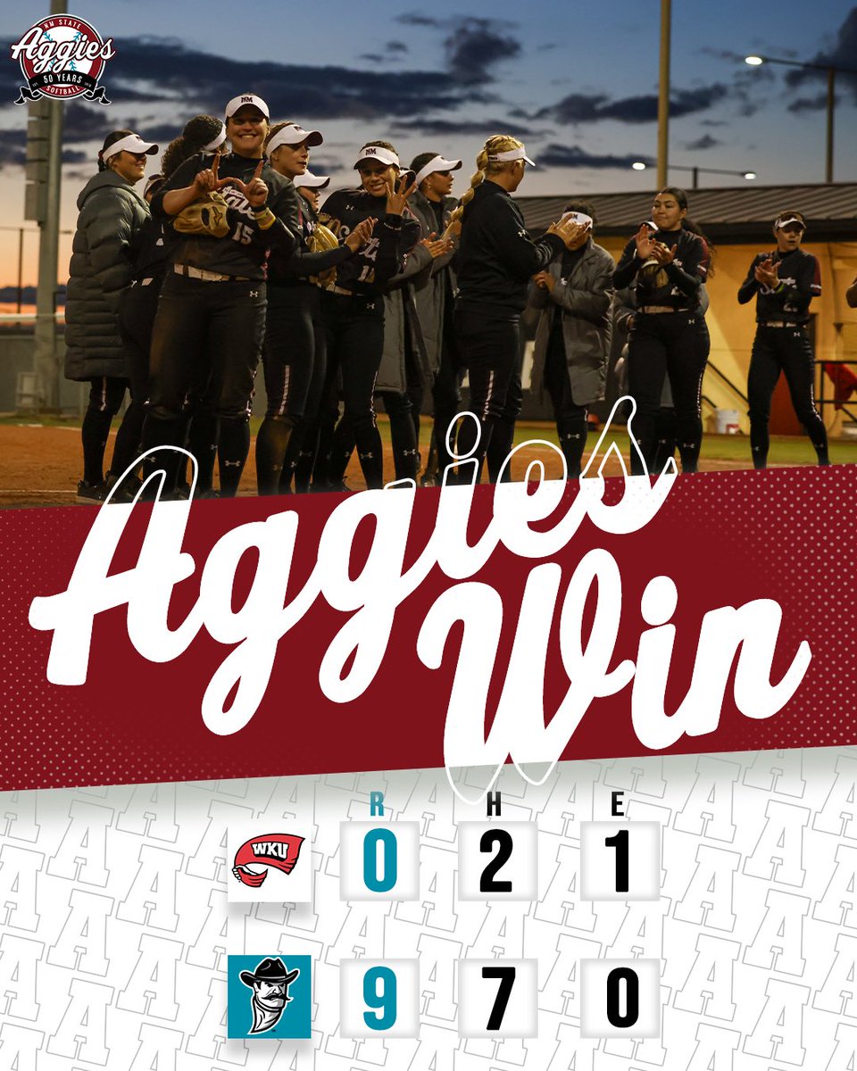 NMStateSoftball's tweet photo. Lotta runs, lotta fun🤠

#AggieUp https://t.co/OW5kGN2Y4y