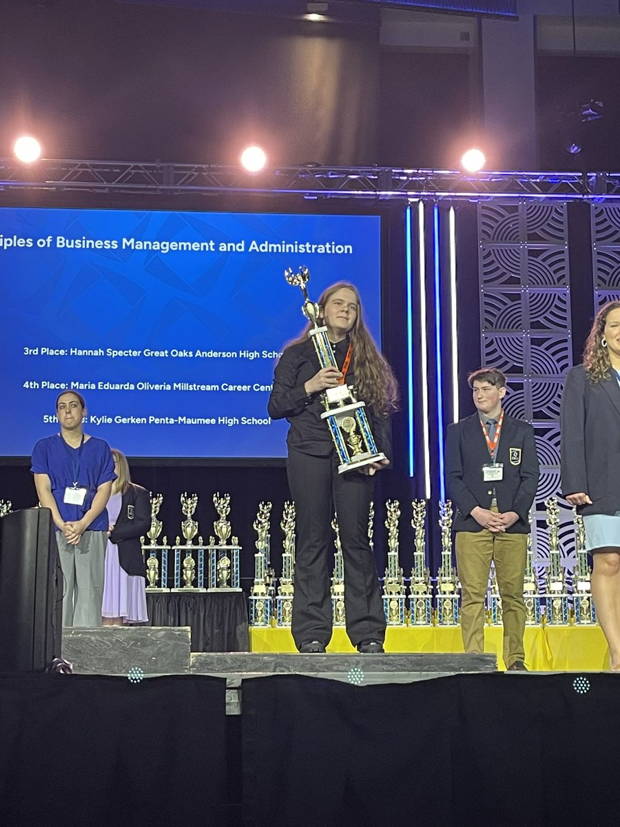 RaptorDeca's tweet photo. She’s a freshman! Hannah Specter nabs 3rd in Principles of Business. #Nationals #Booktheflight @AndersonRaptors https://t.co/2STZYwqseq