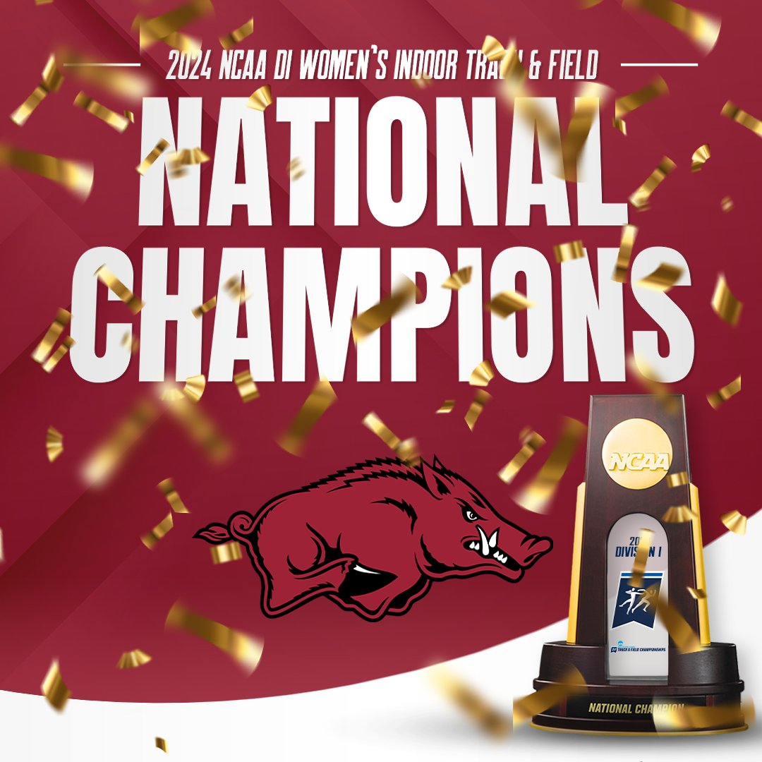 Congratulations to @RazorbackTF for winning the women's team title at the 2024 @NCAATrackField Indoor Track & Field Championship!