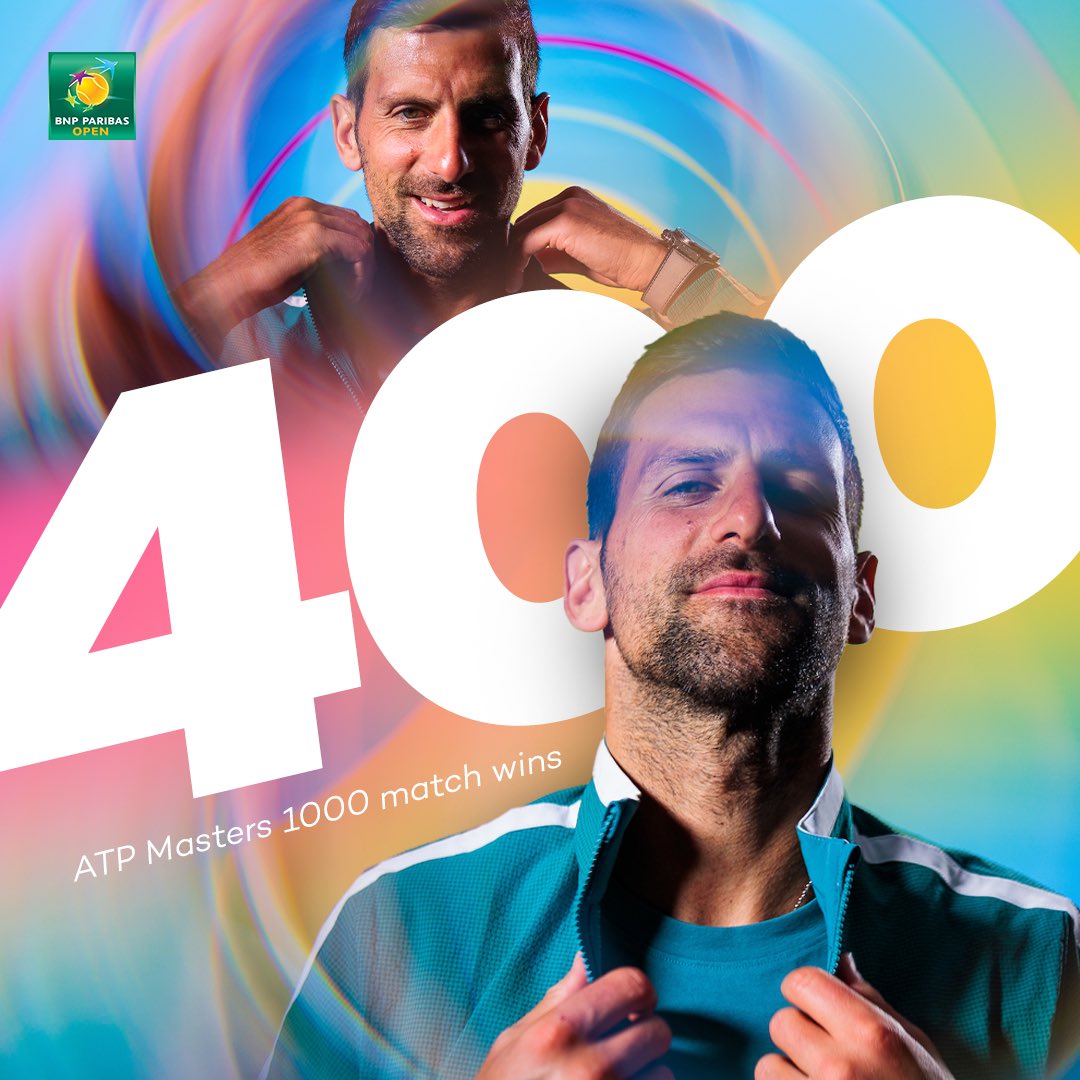 4️⃣0️⃣0️⃣ ATP Masters 1000 match wins 🙌 Another milestone moment for @DjokerNole 👏 #TennisParadise