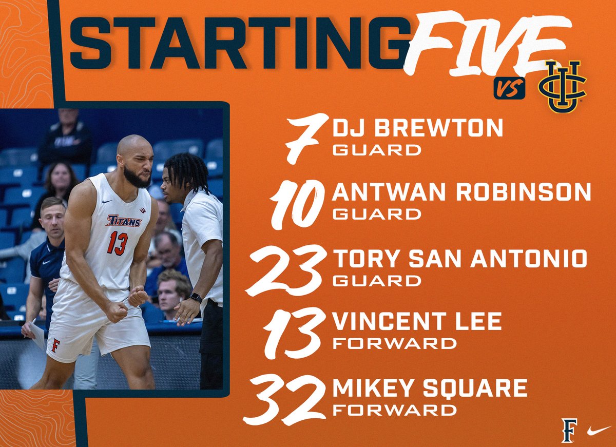 FullertonMBB's tweet photo. First 5⃣ on senior night!

#DevelopU | #TusksUp https://t.co/ylvZDBADkr