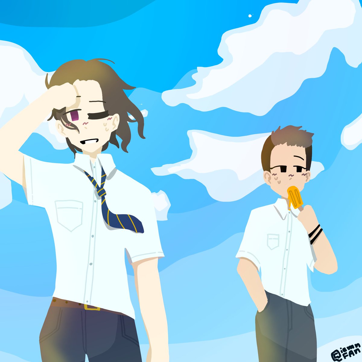 iemonfansart's tweet photo. I miss summer just like i miss iemon and kuon (theyre gonna kiss)
#bllktwt #ブルーロックFA https://t.co/KCzbVMUstX