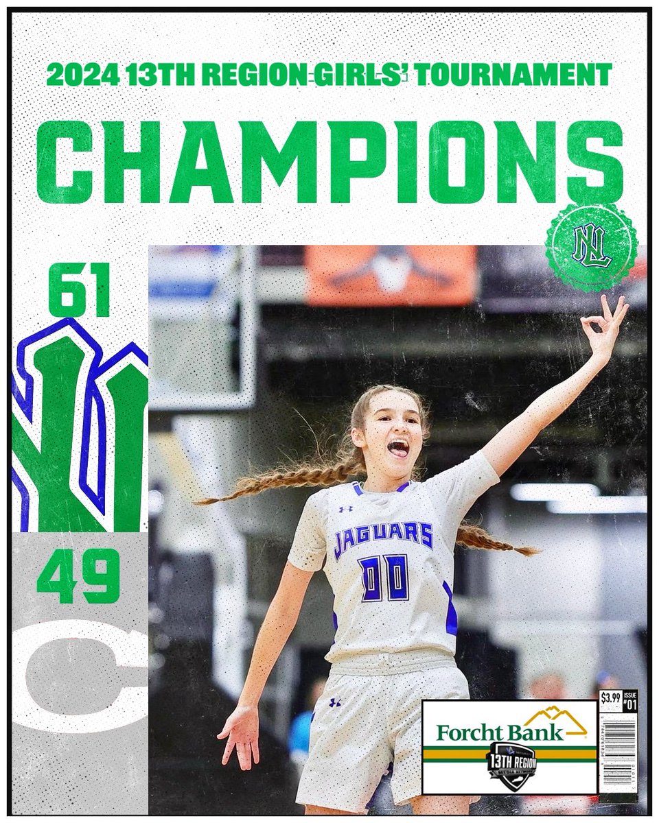 BoysGirls13th's tweet photo. Lady Jaguars repeat as 13th Region champions, capture third region crown since 2019.

“Miss March” Brooke Nichelson scores 22 points and pulls down six boards while freshman Mariella Claybrook and senior Chloe McKnight record double-doubles.

Thoughts? https://t.co/Y1Iyuk56gi