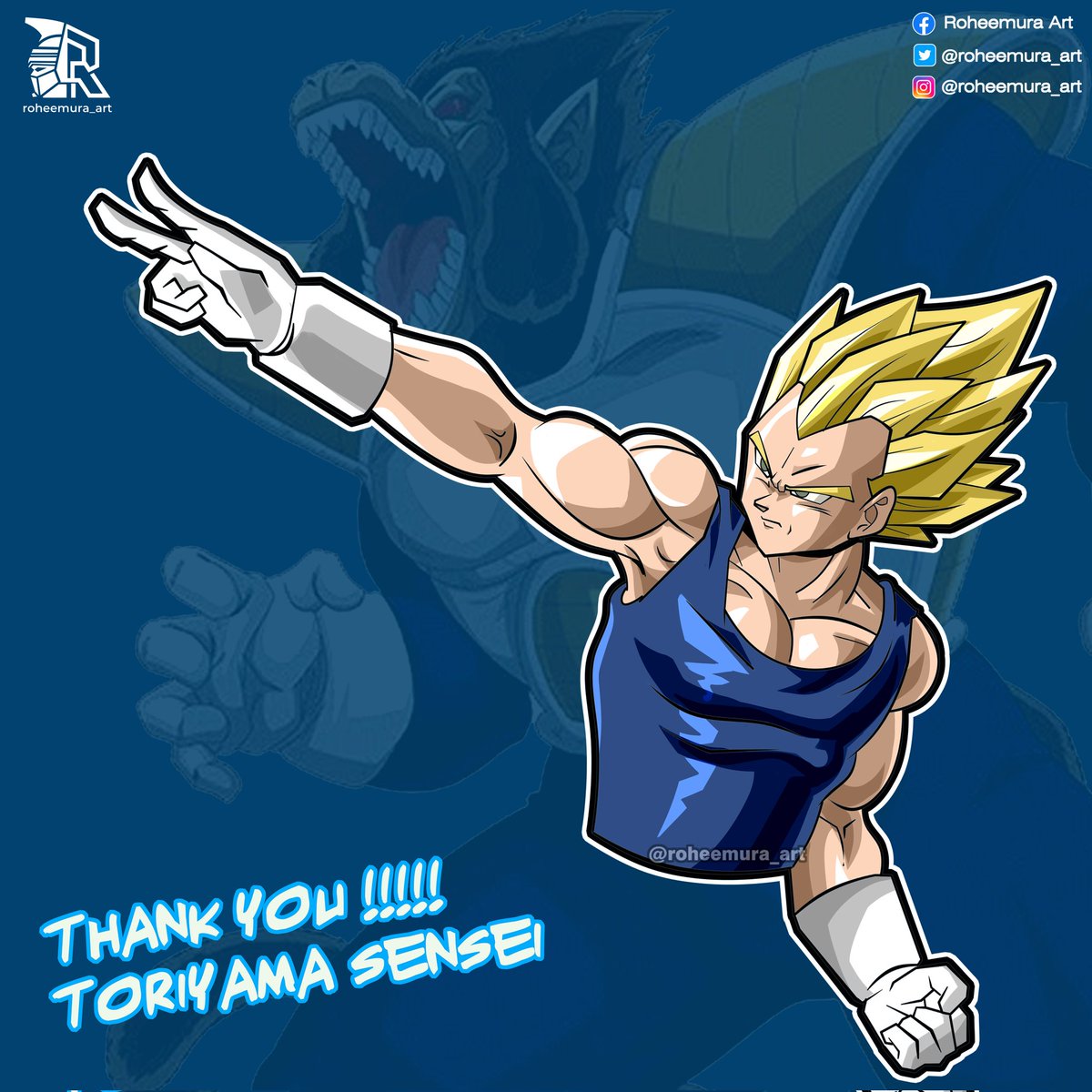 Again... A tribute to toriyama sensei.... When I was a kid Goku was my favorite character, but going as an adult, vegeta makes sense more #dragonball #dragonballz #toriyamasensei #akiratoriyama #toriyama #vegeta