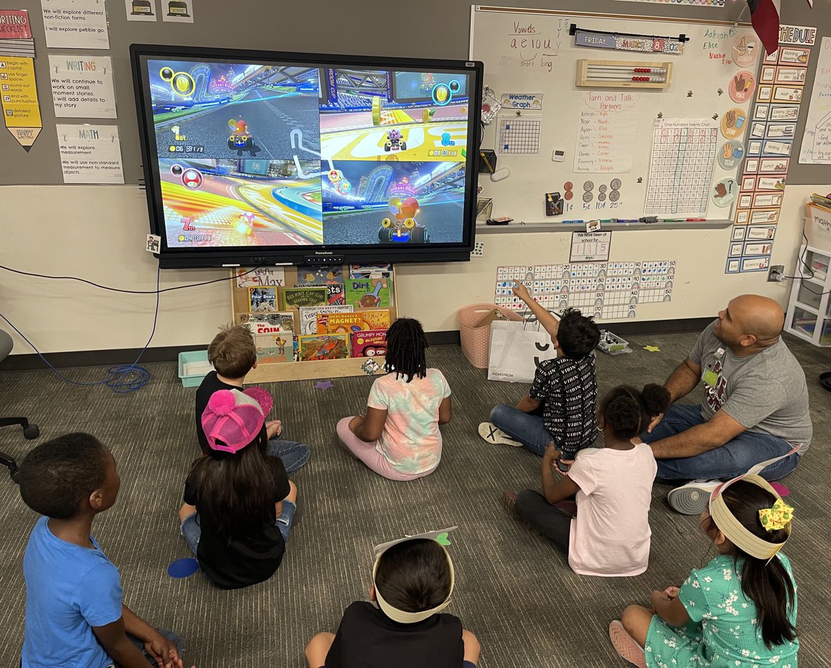 SarahKate6237's tweet photo. Mariokart party with @cfisdwilliam because we met our behavior goal! Thank you Mr. Morrow for supporting our classroom❤️#pbis #WeAreAdam @AdamElementary https://t.co/G5eZPWYh2I