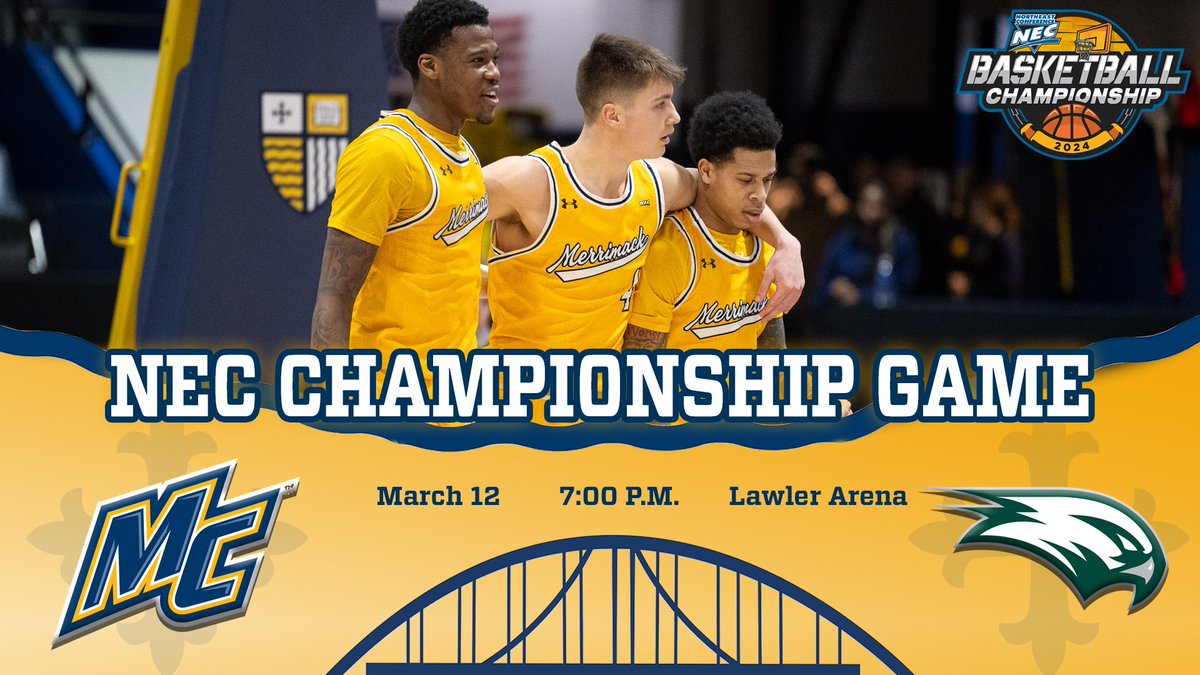 Men’s basketball is BACK hosting the NEC Championship game in Lawler Arena on Tuesday night at 7PM! Grab your tickets using the link below to watch the Warriors try and win back-to-back NEC titles! 🎟️: vivenu.com/event/mens-bas… #GoMack // #MakeChaos
