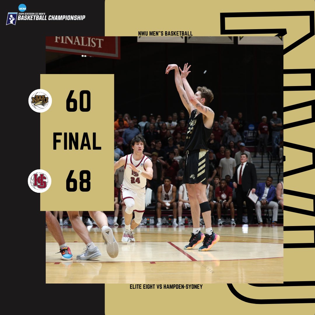 𝓦𝓱𝓪𝓽 𝓪 𝓳𝓸𝓾𝓻𝓷𝓮𝔂 🚗 Nebraska Wesleyan University falls short to top-ranked Hampden-Sydney, 68-60, in the Elite Eight of the 2024 NCAA Division III National Tournament 🐺 #YipYip #PWolfNation #d3hoops