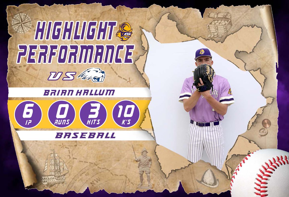 ⚾️Highlight Performance of the Day⚾️

Highlight Performance of the Day for Baseball goes to Brian Hallum....he was dominant on the mound in Game 2 of DH at Pratt earning the win tossing 6 scoreless innings giving up just 3 hits &amp; 2 BB, while striking out 10 #GoConqs #BurnTheBoats