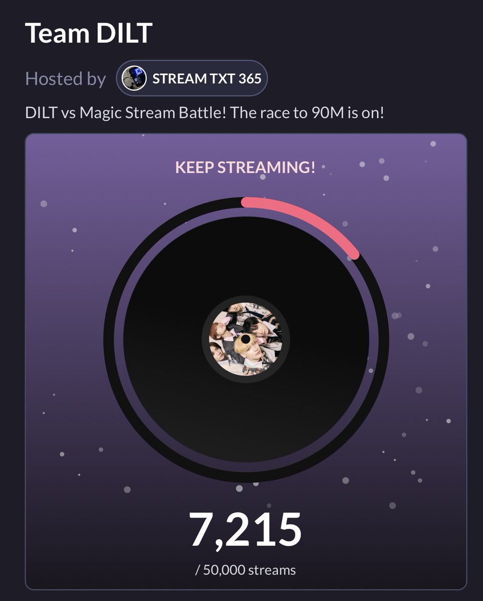 stream3O4's tweet photo. Moas what are you listening to rn? Show us your ss!
Looks like #teamDILT is taking the lead over #teamMAGIC in the ren battle!
🥇DILT: 7,215 streams
🥈MAGIC: 5,165 streams
#streaMOA https://t.co/SFWSppaqdx