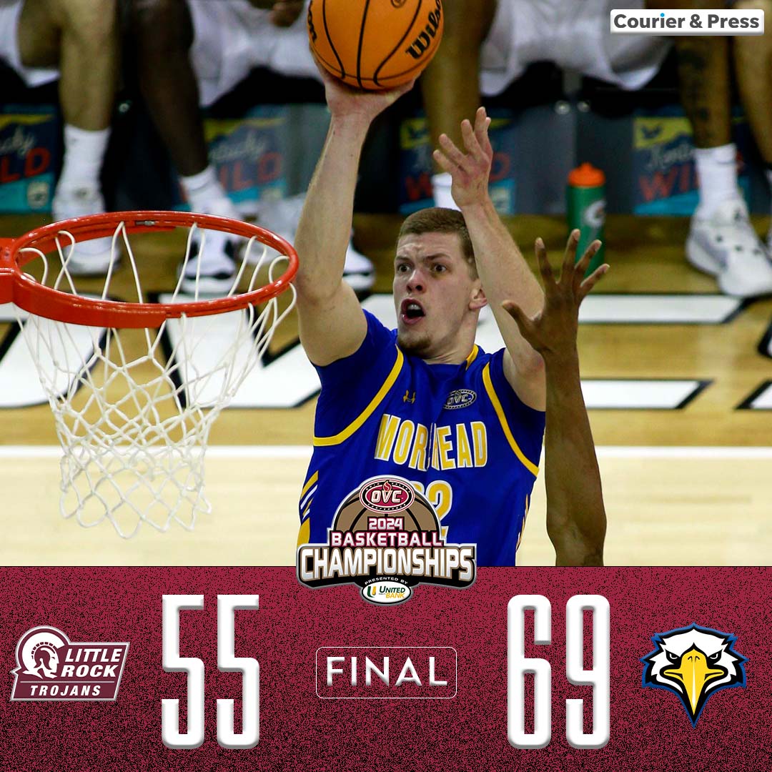 𝐂𝐇𝐀𝐌𝐏𝐈𝐎𝐍𝐒❗

For the 6th time (1983, 1984, 2009, 2011, 2021, 2024) <a href="/MSUEaglesMBB/">Morehead State Men's Basketball</a> are the OVC Tournament Champions! 🏆

#OVCTourney | #OVCit 🏀 | <a href="/courierpress/">Courier & Press</a>