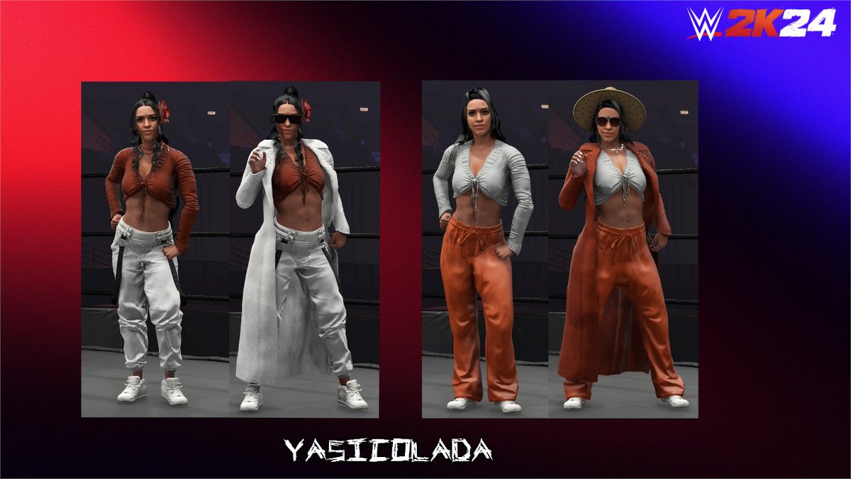 Here's <a href="/YasiColada/">Yasi Colada 🍹</a> in WWE 2K24! 🍍