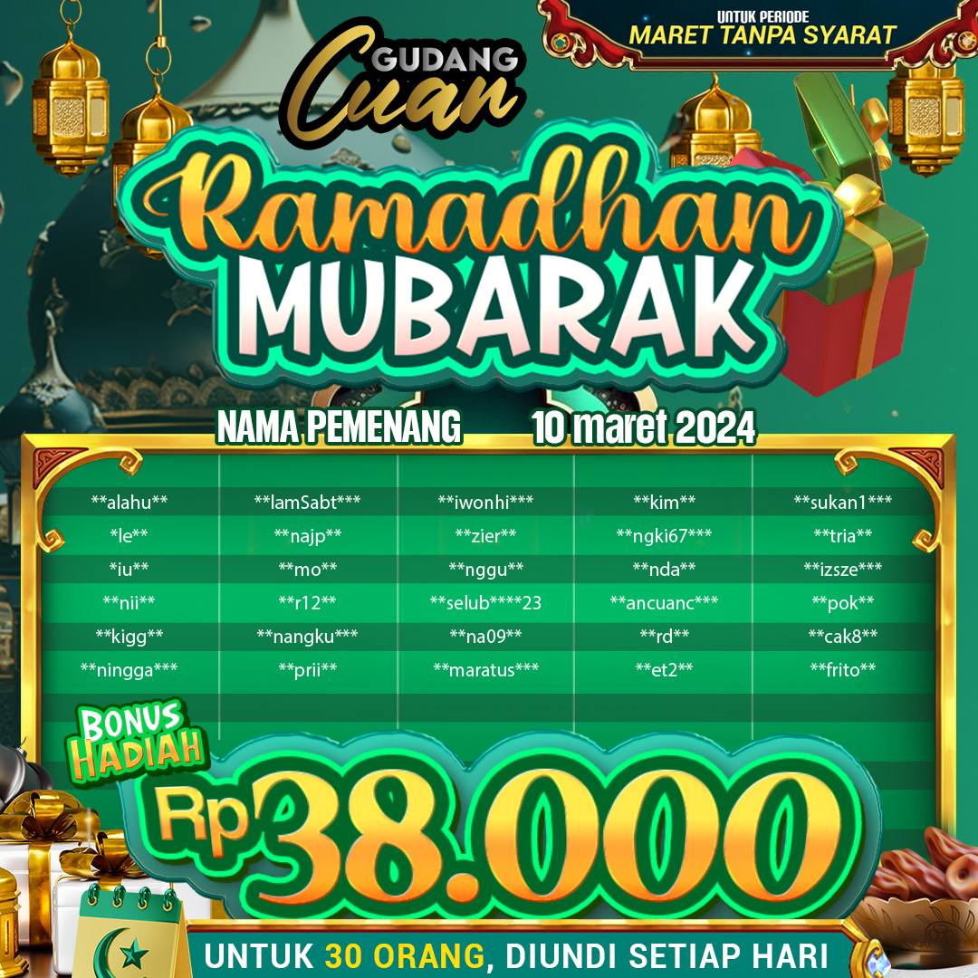 CuanGudang's tweet photo. BONUS RAMADHAN MUBARAK
Periode 10 MARET 2024
Diundi Setiap Hari
Dapatkan Bonus Saldo Rp 38.000 Per Member, Untuk 30 orang yang beruntung Dari GudangCuan.
Tanpa Syarat!
Link👉 https://t.co/CsbBO4EkFB

#BonusRamadhanMubarak #Ramadhan #gudangcuan #infoslotgacorhariini https://t.co/UXSJdKTDjy