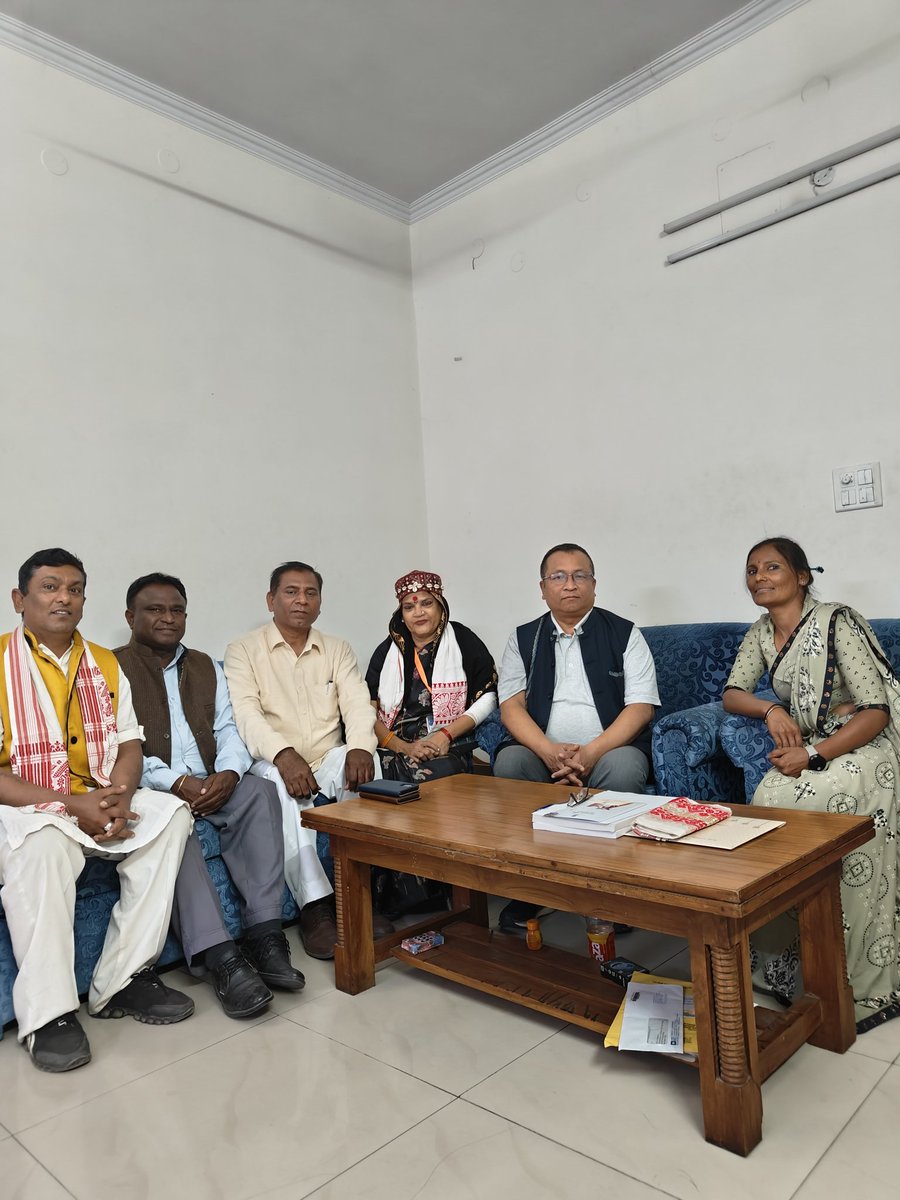 Meeting with leaders of Adivasi at my residence, Delhi discussing 'Tribal developments throughout the country'.