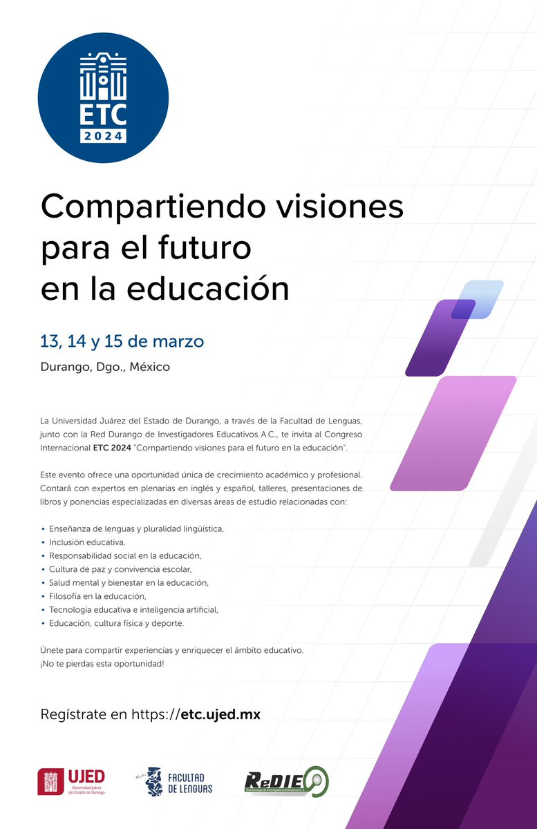 ¡Sólo hoy y mañana 10 de marzo estará abierto el registro en línea!
Visita el sitio etc.ujed.mx
#SomosUJED #FacultadDeLenguas #ETC2024 #ReDIE