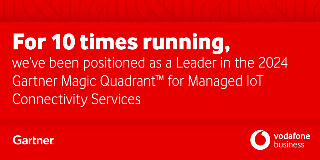 VodafoneBiz's tweet image. Vodafone has been positioned as a Leader in the 2024 Gartner® Magic Quadrant™ for Managed IoT Connectivity Services, Worldwide for the 10th time in a row. 

Check out the report in full here: 👉 vdfn.biz/uXzji9

#MagicQuadrant #IoTConnectivity #IoT