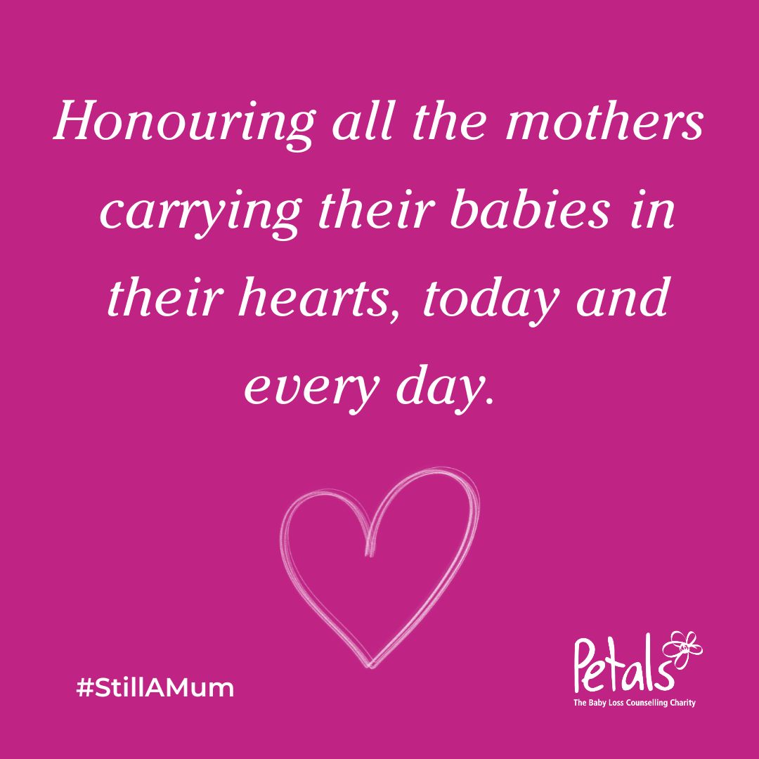 Petalscharity's tweet photo. Whatever today means to you, whatever feelings and emotions the day brings with it, whatever your situation, we want you to know that all of us at Petals see you and are sitting with you, today and every day that follows.

All our love,
The Petals Team. 🌸

#mothersday #stillamum https://t.co/S0zgNh97qj
