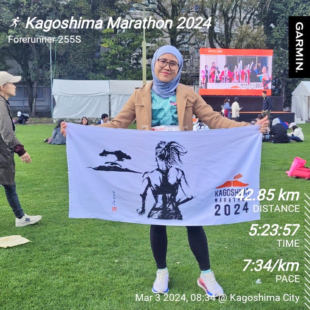 beckyilham's tweet photo. #JapanSpring2024 Double Marathons, alhamdulillah!

Marathons #20 (Kagoshima) &amp; #21 (Shizuoka). Where's next? 🤔 https://t.co/7KVUItf20Z