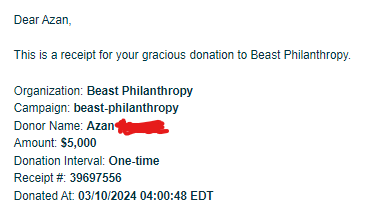 I donated $5,000 to <a href="/BeastPhilanthr/">Beast Philanthropy</a> 

Can we normalize giving to charitable organizations when we make big wins in Crypto?