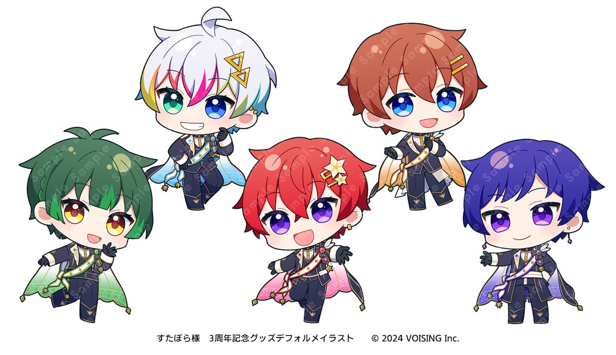 🌙お仕事告知🌙 すたぽら様の3周年記念グッズ デフォルメイラストを