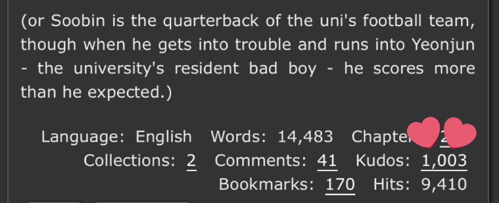 choisyeonbin's tweet photo. touchdown hit 1k kudos!! ty for reading, this is so crazy 💞🥹😭 https://t.co/j6zp5Ou9jw