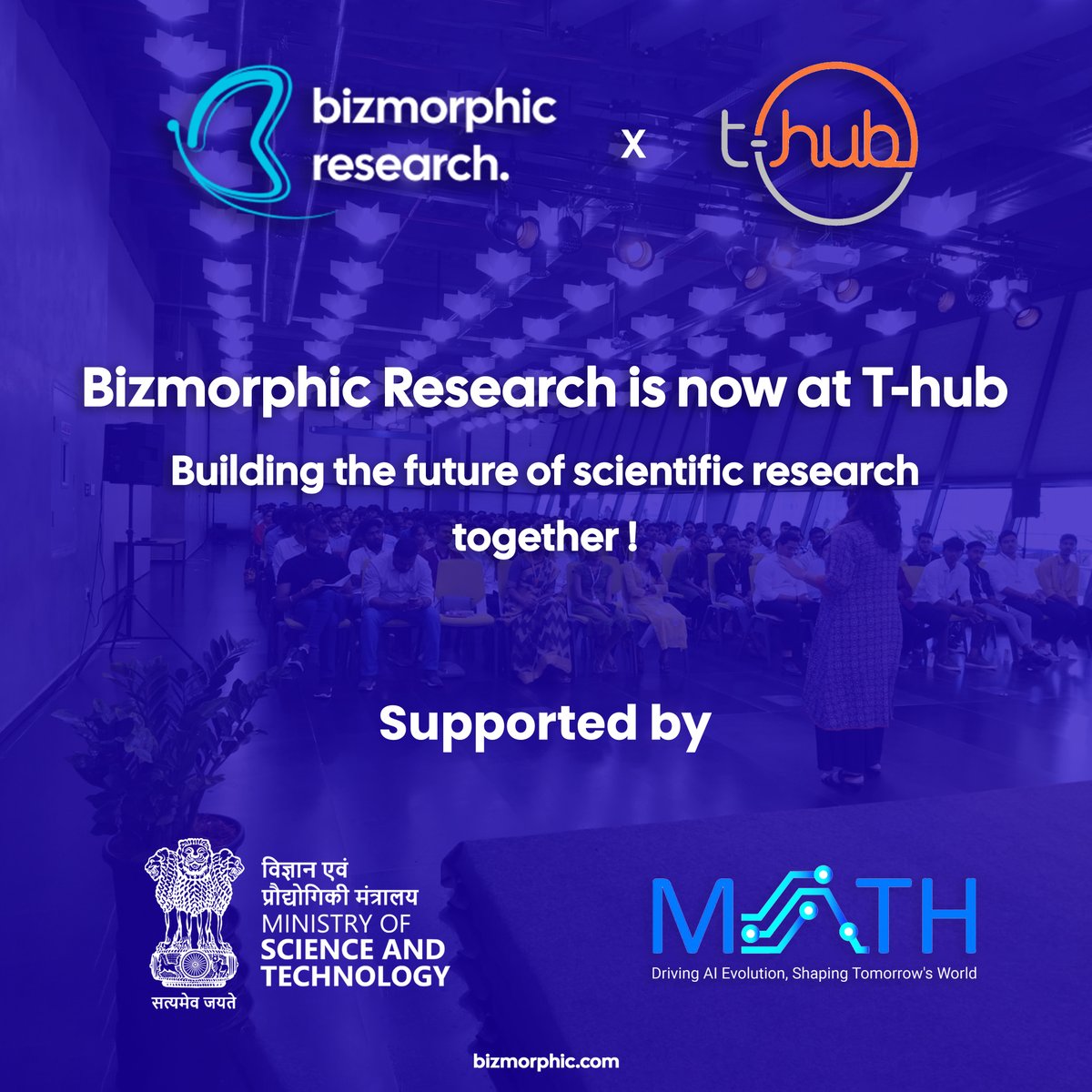 bizmorphic's tweet photo. 🌟 Exciting News from Bizmorphic Research! 🌟

We are thrilled to announce a fantastic collaboration with Machine Learning And Artificial Intelligence Technology Hub  ( MATH ) at the recent Launch of MATH by T-Hub! 🚀🤝

#Bizmorphic #Math #Innovation #Collaboration #thub https://t.co/ZZJ0L818SB